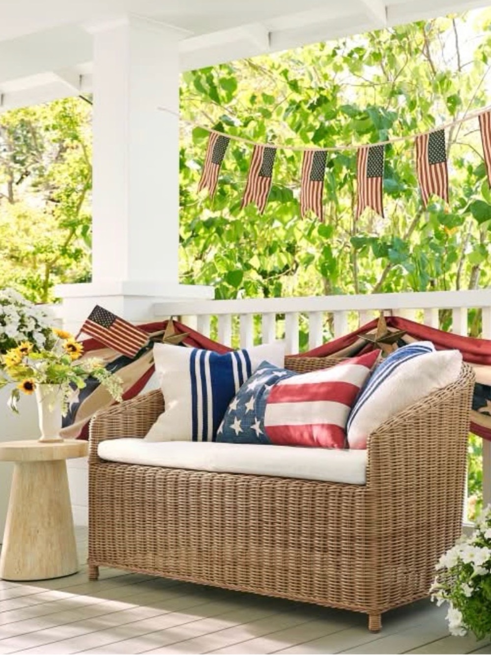 Pottery Barn knit pillow cover - American flag, patriotic, 4th of July - Picture 5 of 5
